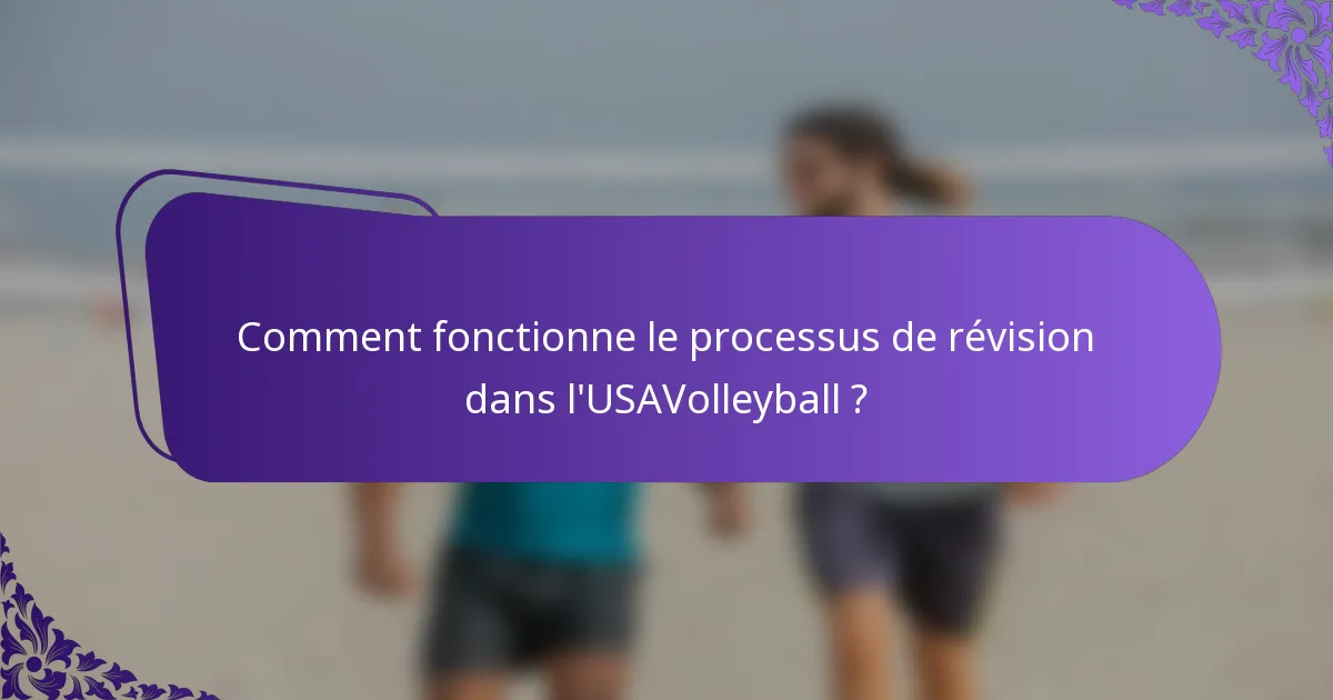 Comment fonctionne le processus de révision dans l'USAVolleyball ?