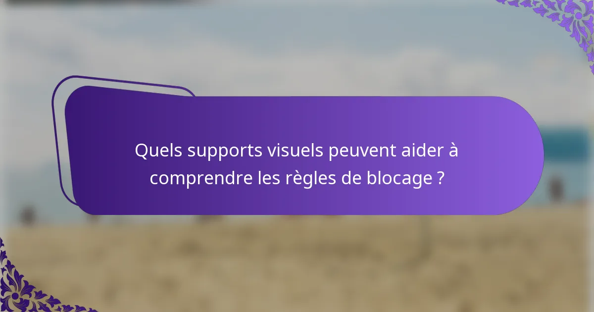 Quels supports visuels peuvent aider à comprendre les règles de blocage ?